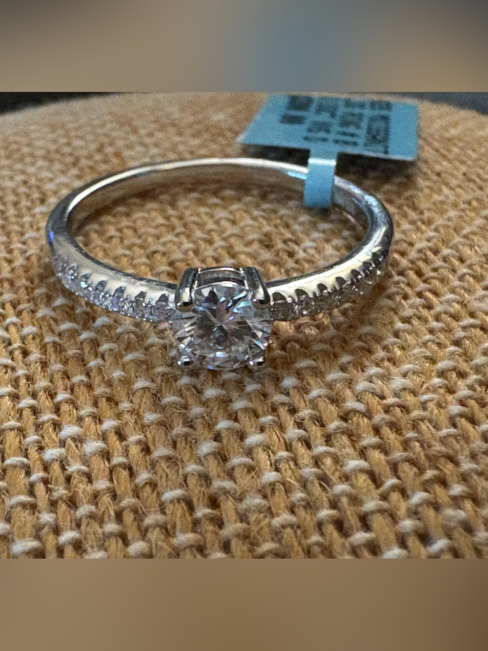Solid Sterling Silver .53 Carat VVSD Moissanite Ring Size 8